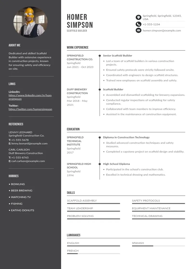two column scaffold-builder-resume resume example