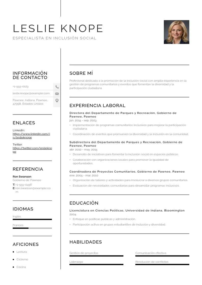 two column inclusio-social resume example