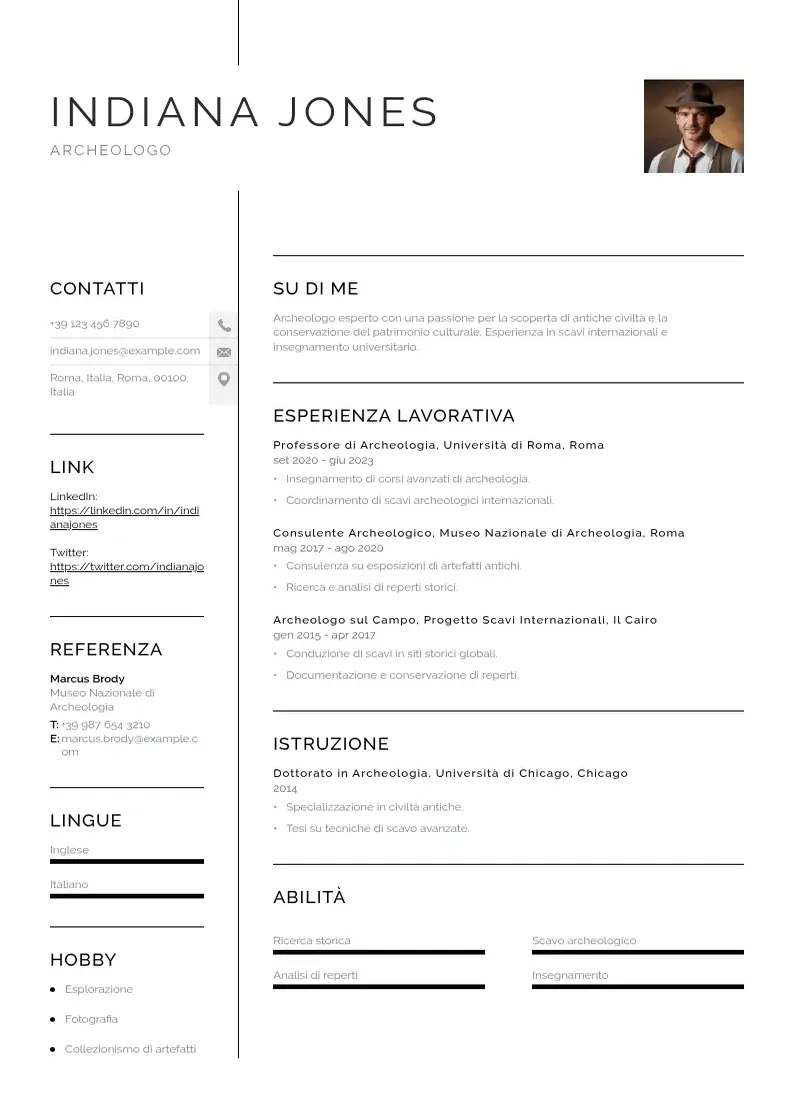 two column curriculum-en-italiano resume example