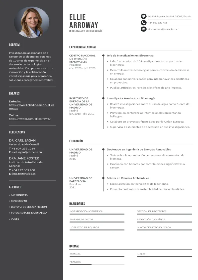 two column investigador-en-bioenergia resume example
