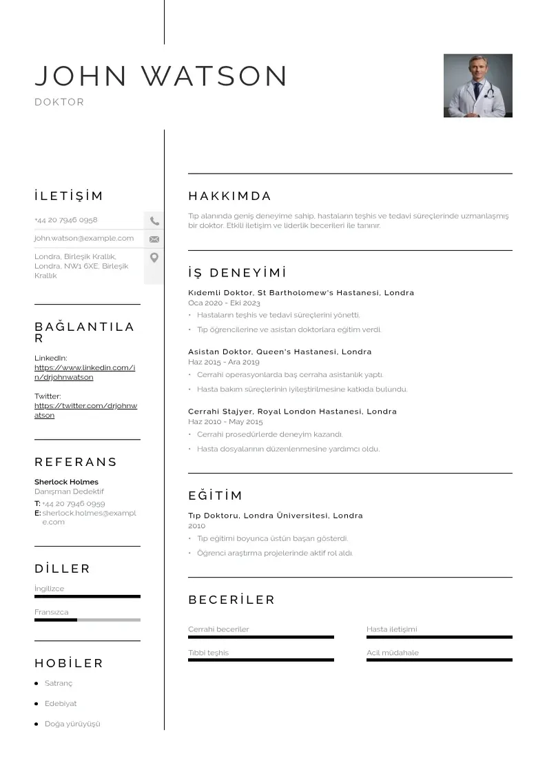 Vienkārša Doktor CV piemērs