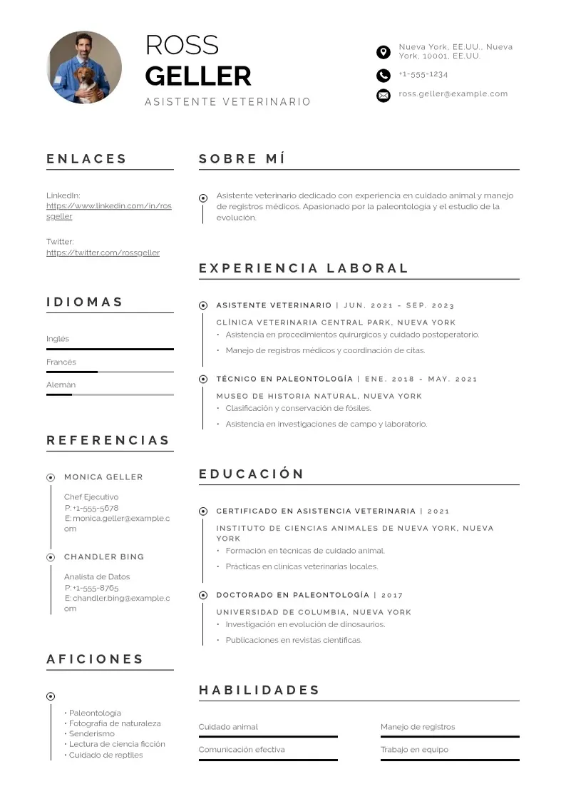 two column cv-asistente-veterinario-2 resume example