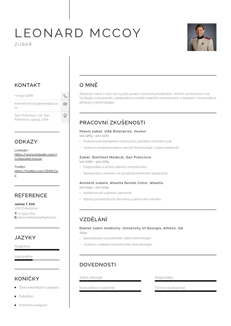 Vienkārša Zivotopis zubare CV piemērs