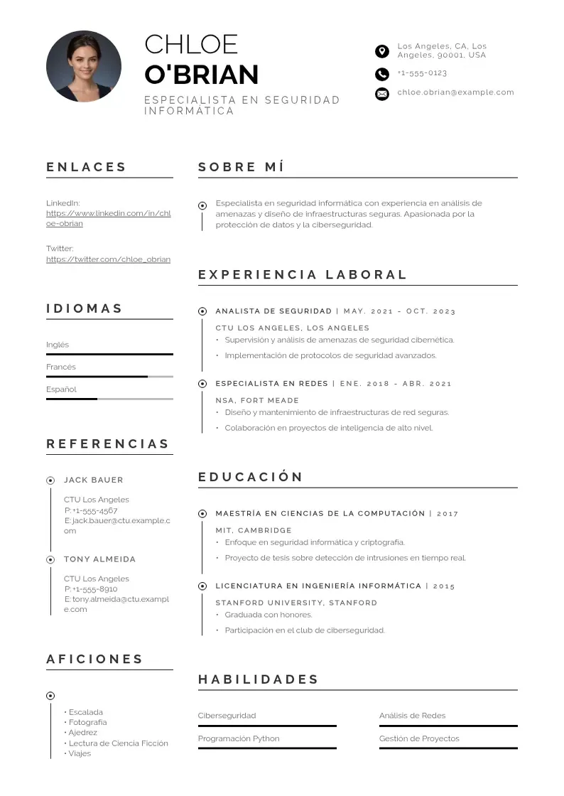 two column curriculum-de-informatico resume example