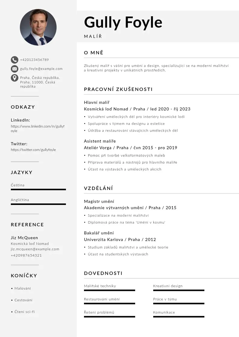 Mūsdienīga Malir zivotopis CV veidne