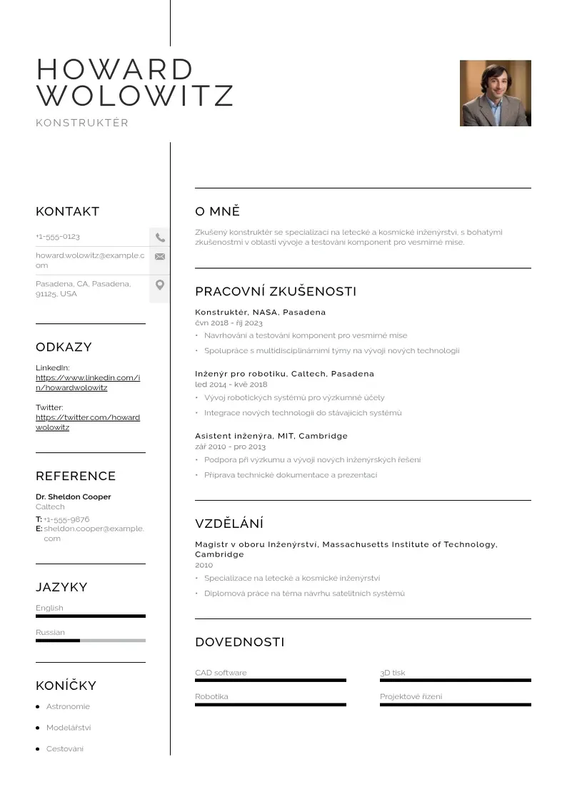 Vienkārša Konstruktér CV piemērs