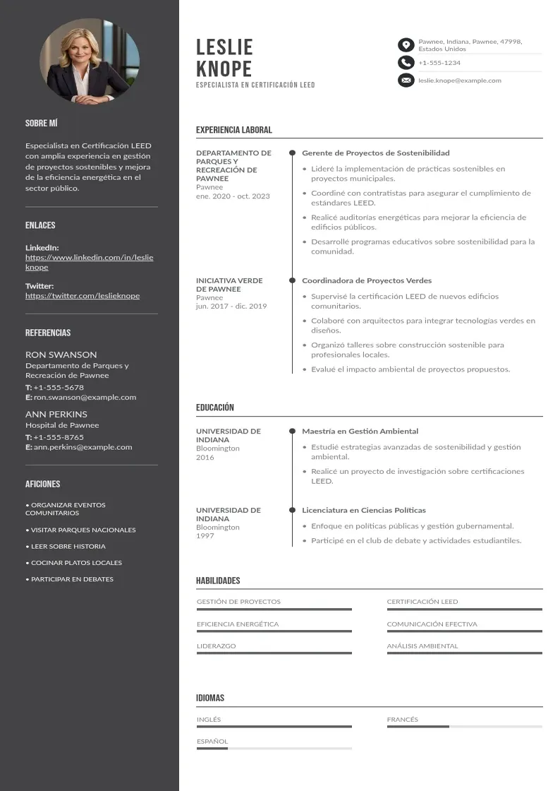 two column especialista-en-certificacion-leed resume example