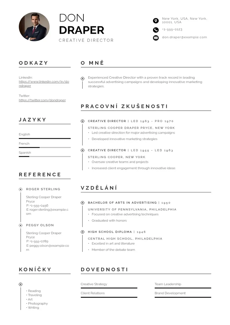 Profesionāla Klasicky zivotopis CV veidne