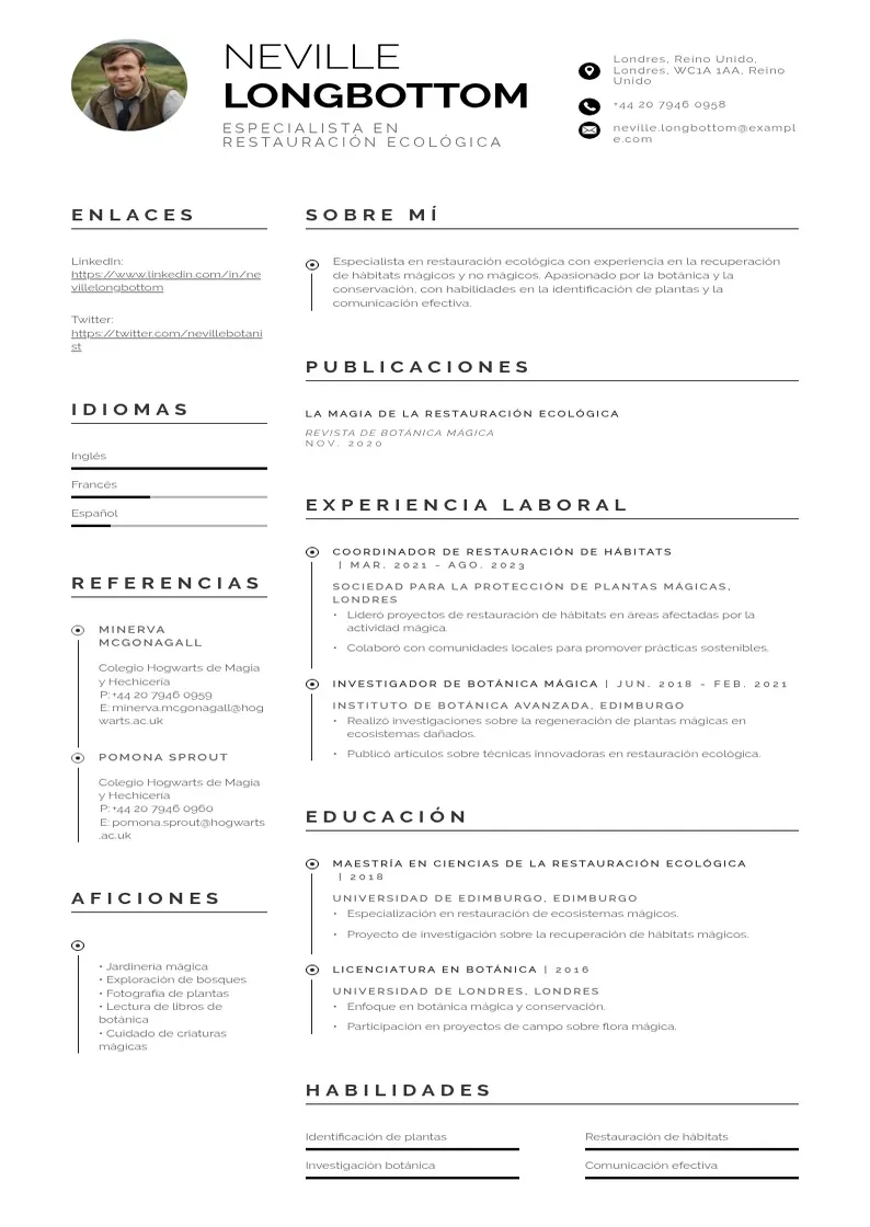 two column especialista-en-restauracion-ecologica resume example