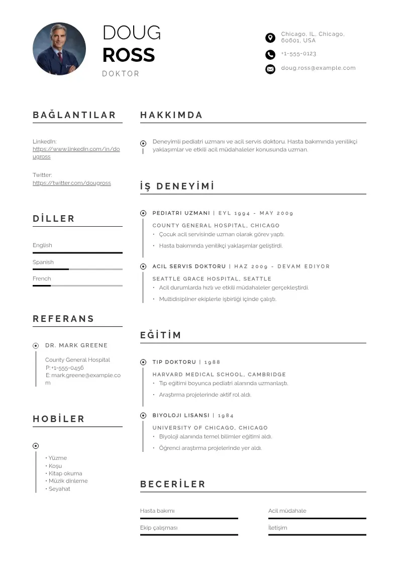 Profesionāla Doktor CV veidne