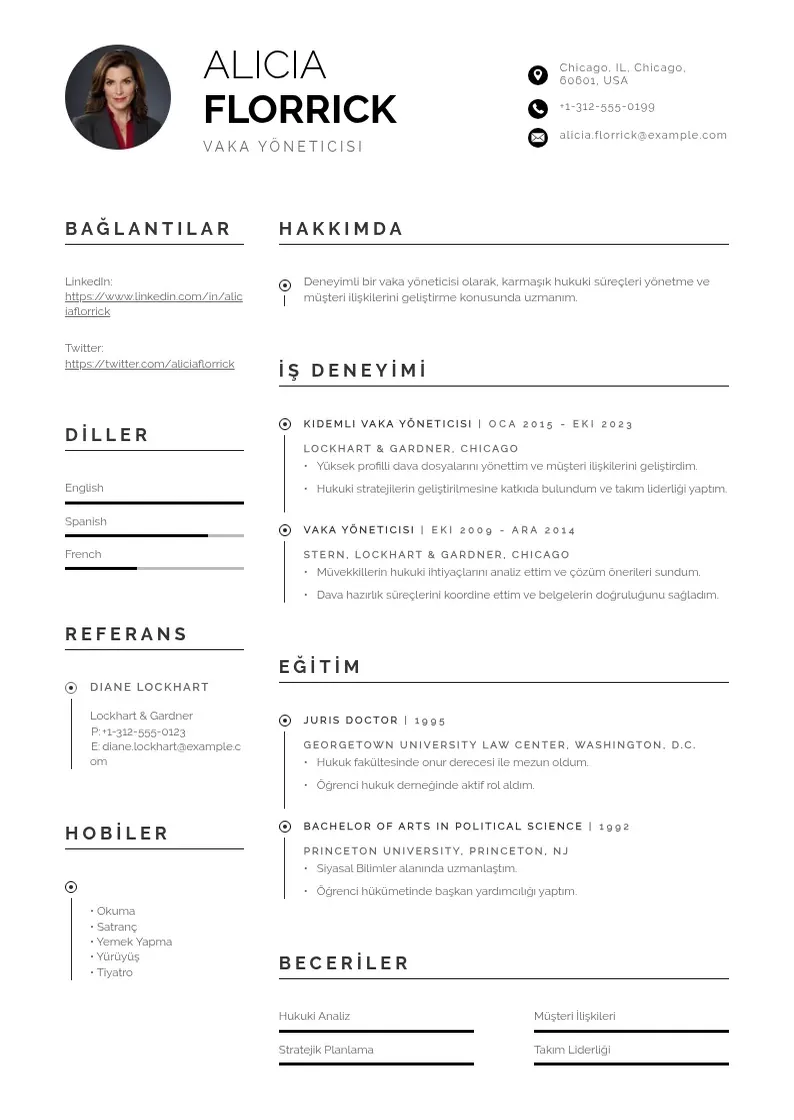 Profesionāla Vaka yöneticisi  CV veidne