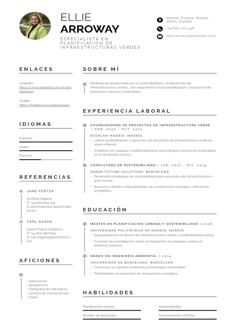 two column especialista-en-planificacion-de-infraestructuras-verdes resume example