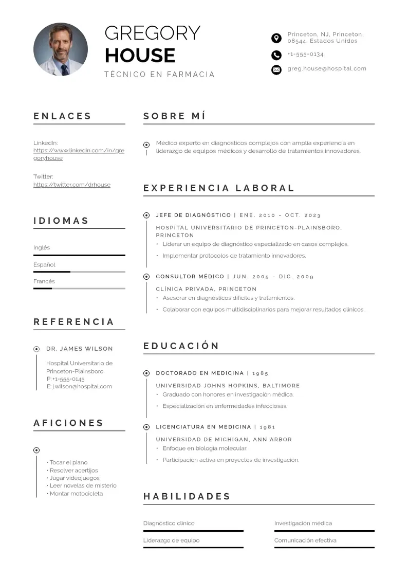 two column curriculum-vitae-tecnico-farmacia resume example