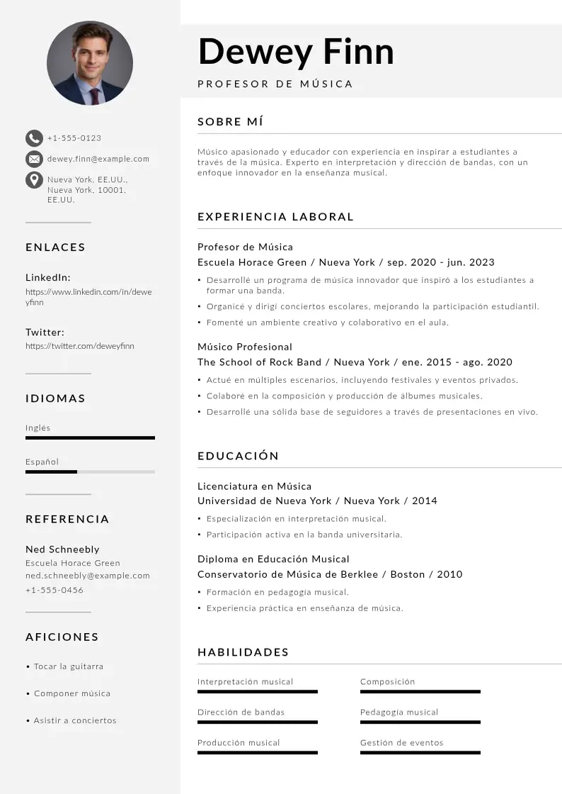 two column curriculum-europeo resume example
