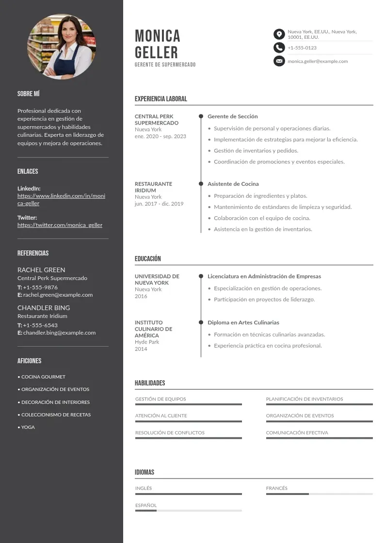 two column curriculum-para-supermercado resume example