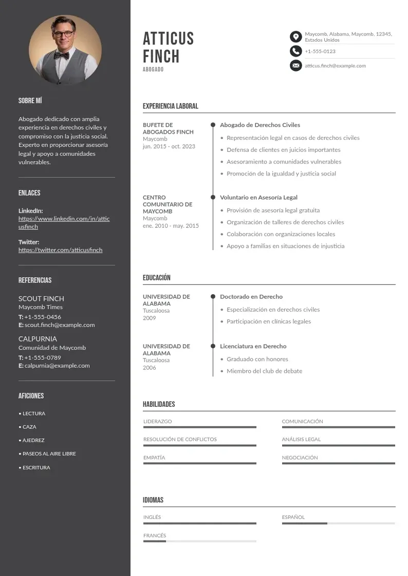 two column cv-voluntario resume example