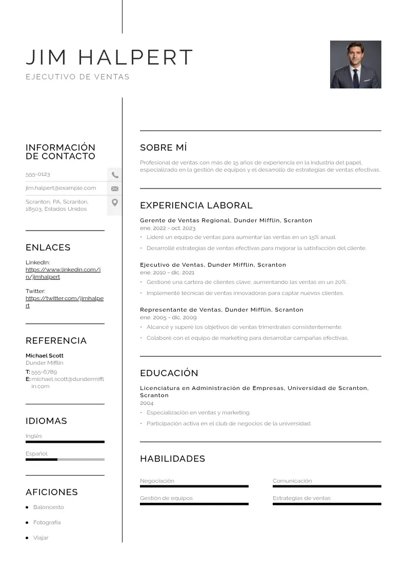 two column curriculum-vitae-basico-2 resume example