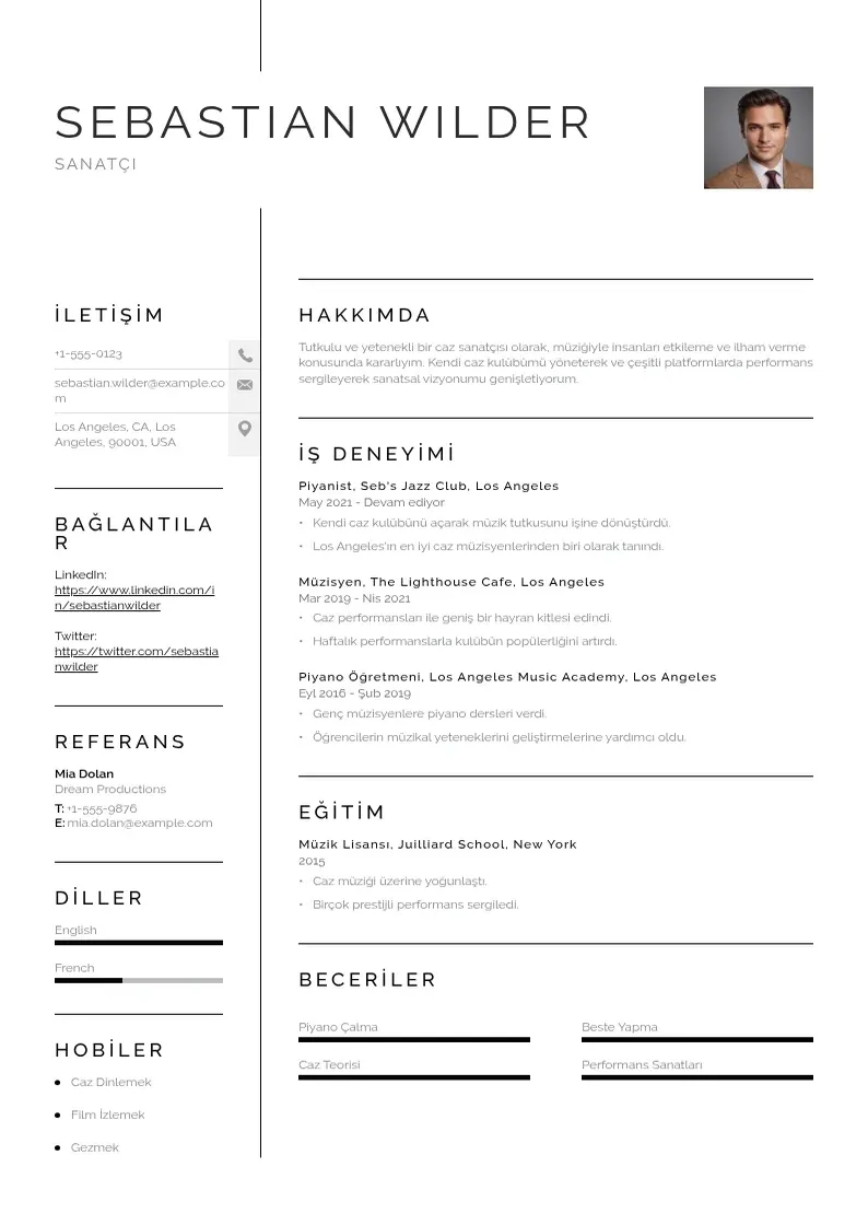 Vienkārša Sanatci CV piemērs