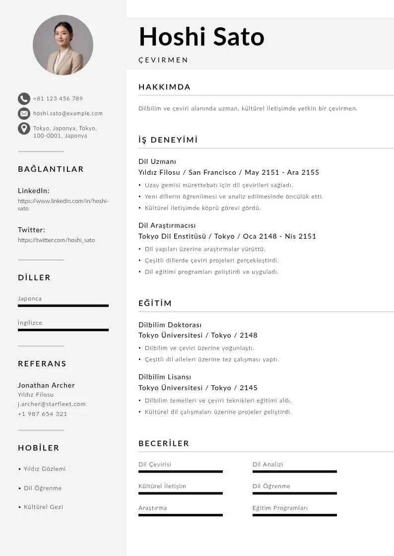 Mūsdienīga Cevirmen CV veidne