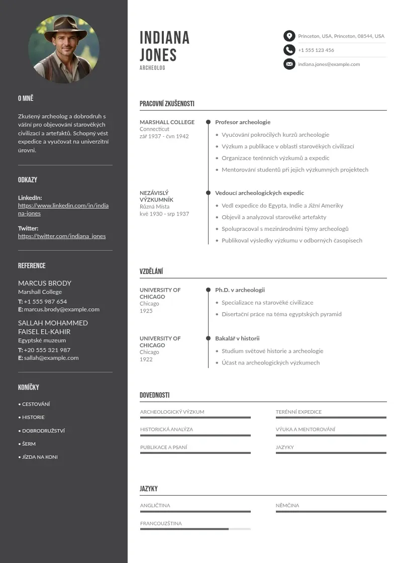 Divu kolonnu Zivotopis nemcina CV piemērs