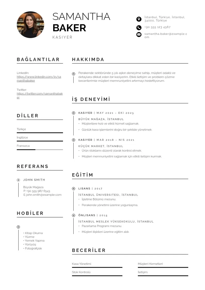 Profesionāla Kasiyer CV veidne