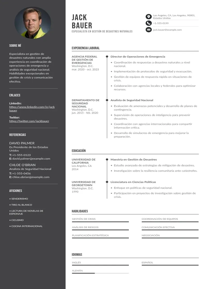 two column especialista-en-gestion-de-desastres-naturales resume example