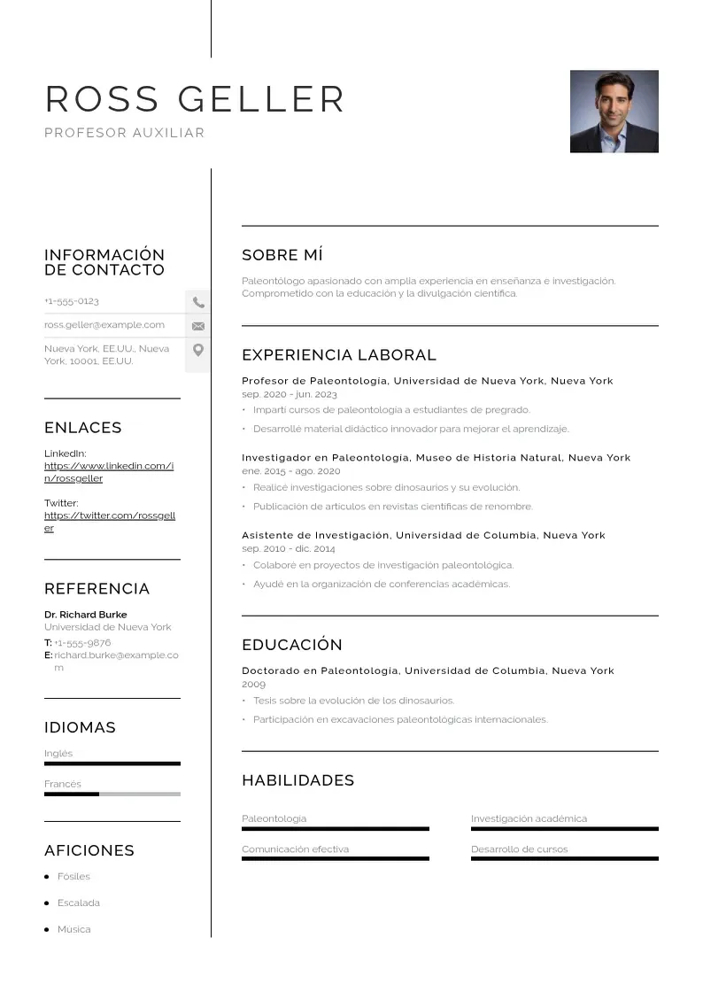 two column cv-profesor-auxiliar resume example