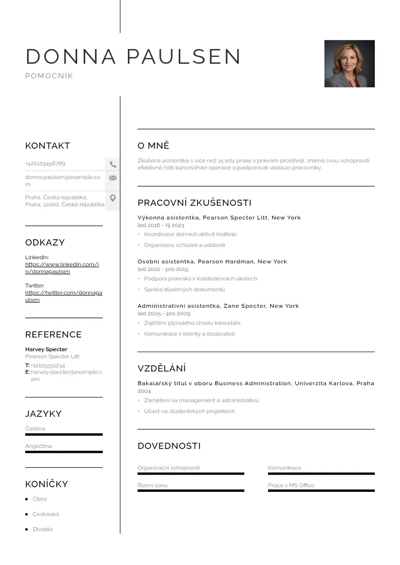 Vienkārša Zivotopis pomocnik CV piemērs