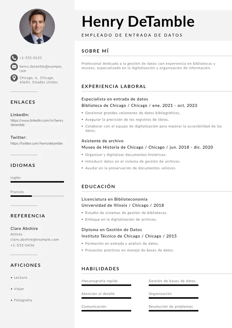 two column cv-empleado-de-entrada-de-datos resume example