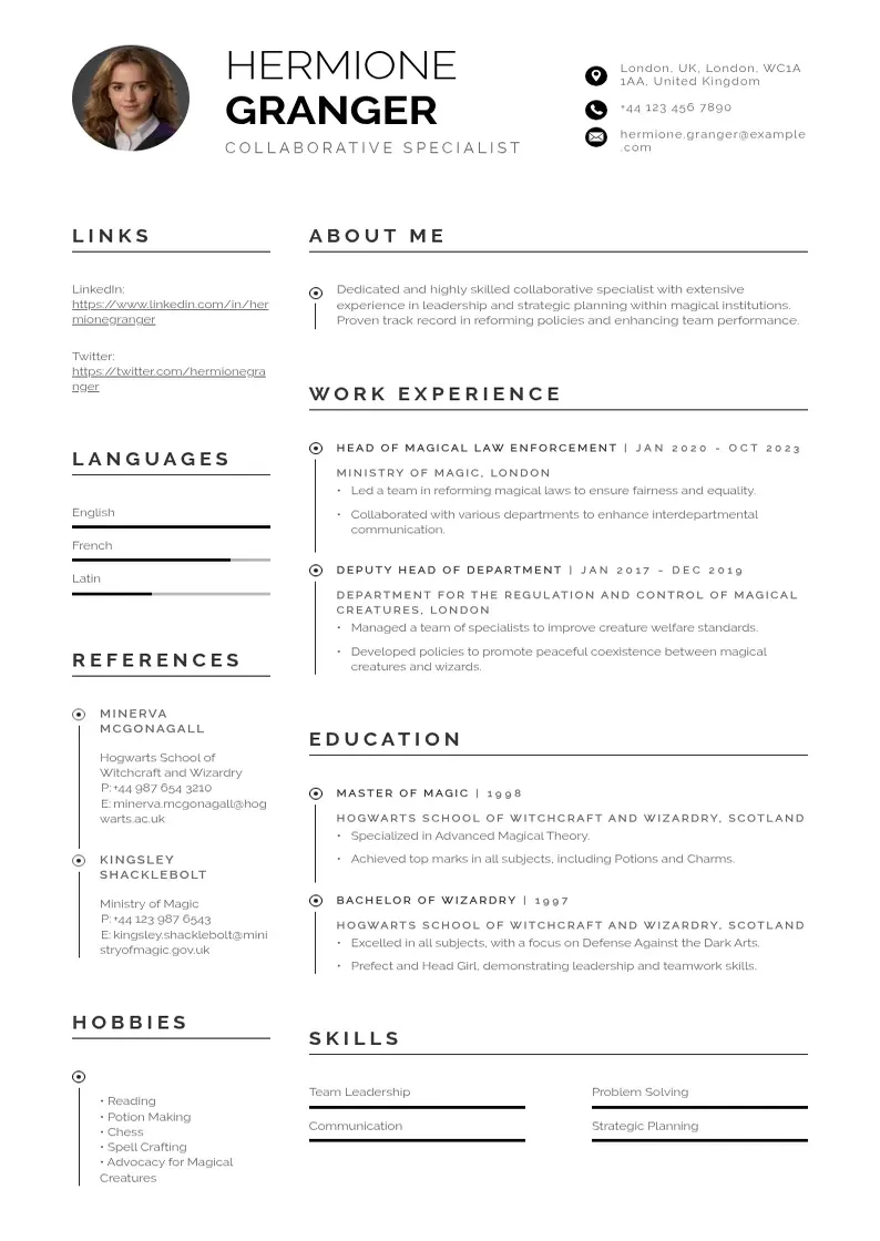 professional Team player synonym resume template