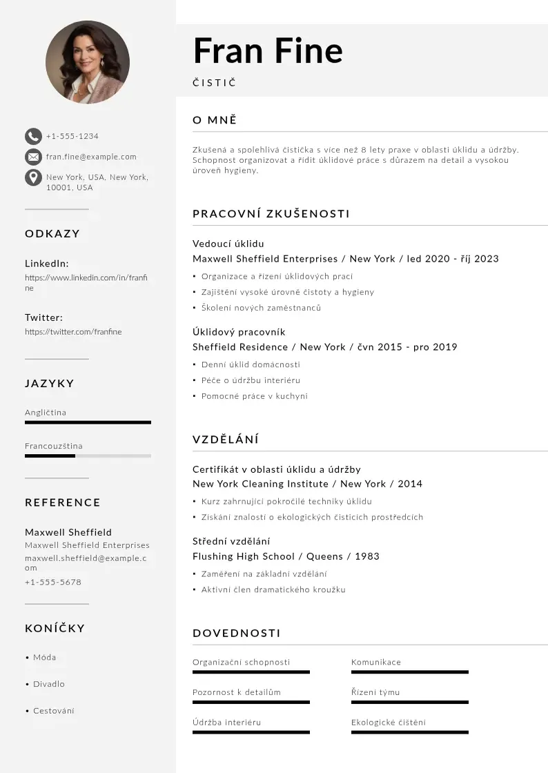 Mūsdienīga Zivotopis cistice CV veidne
