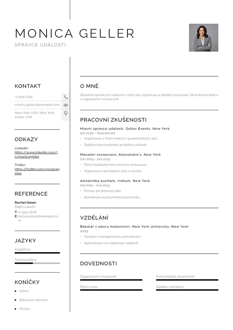 Vienkārša Spravcem udalosti zivotopis CV piemērs