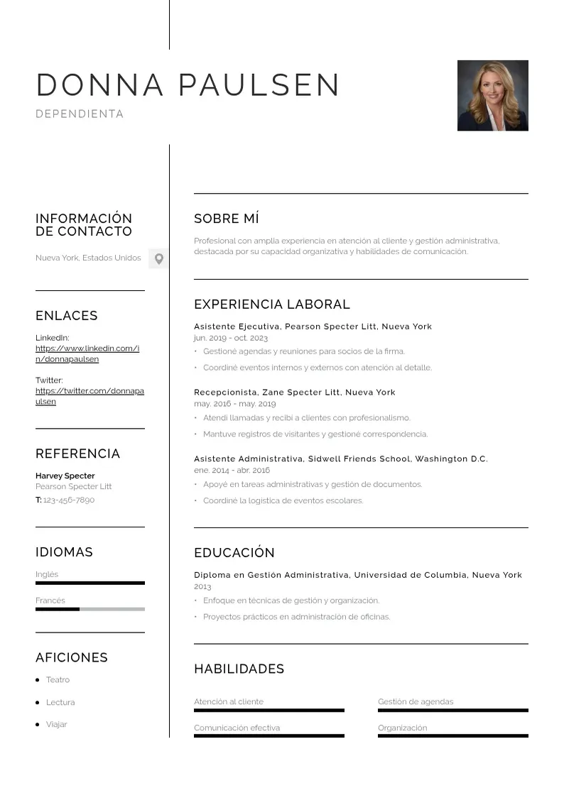 two column curriculum-de-dependienta resume example
