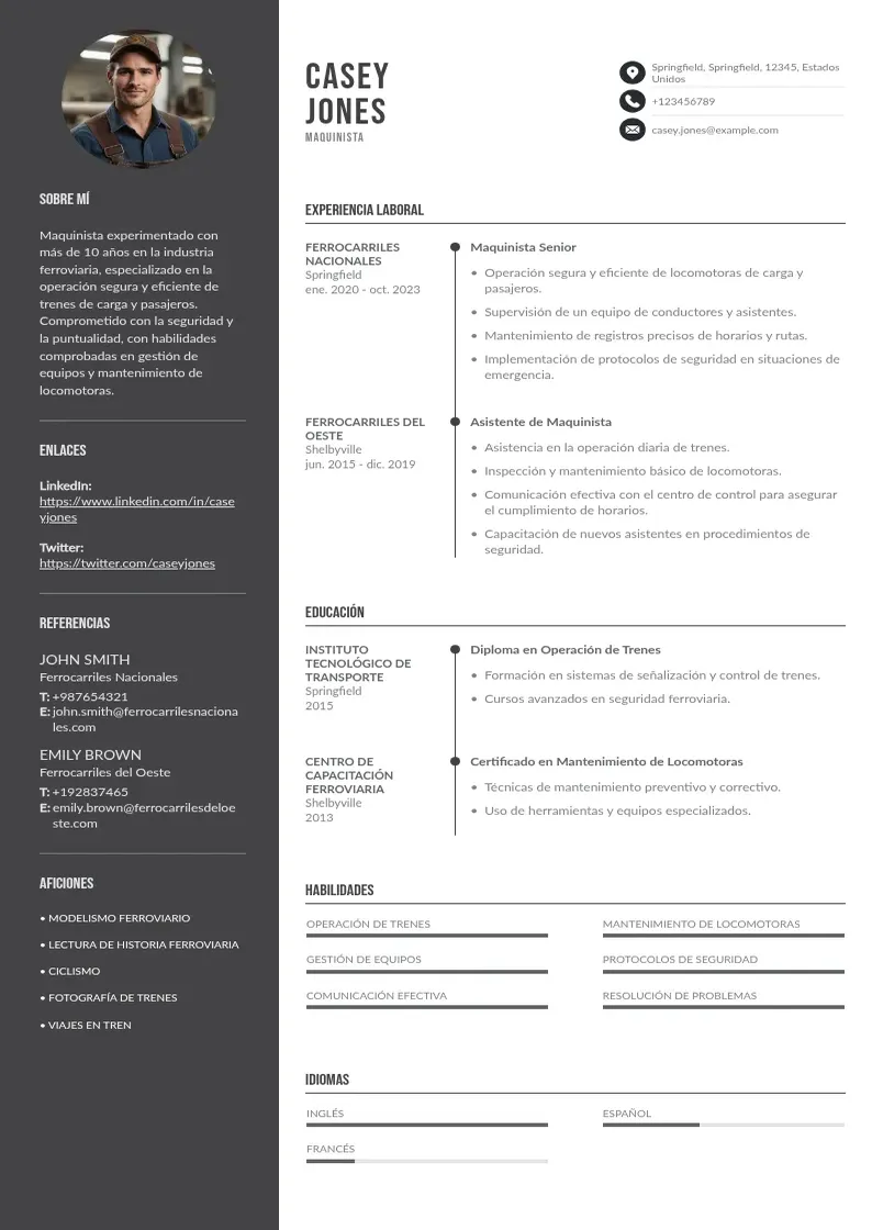 two column maquinista resume example