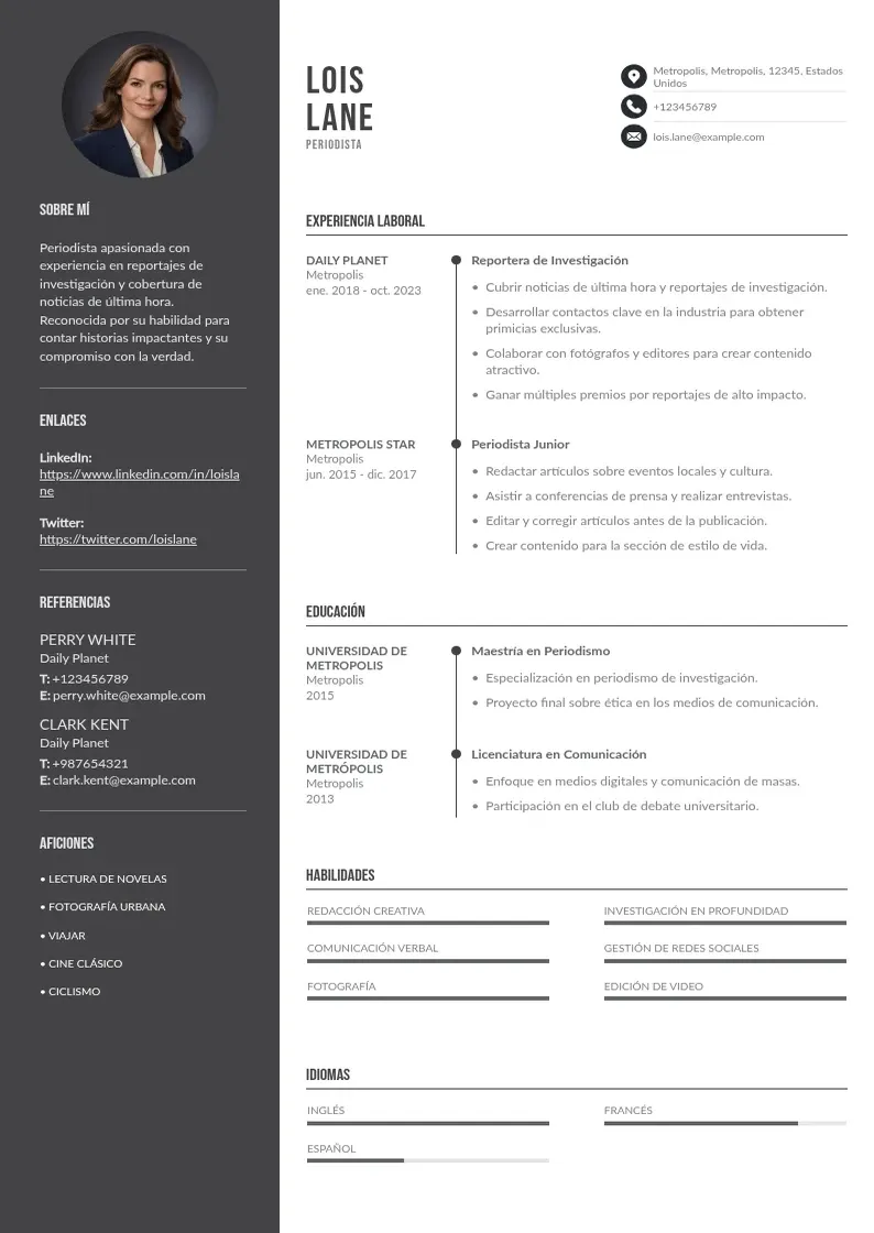 two column curriculum-periodista resume example