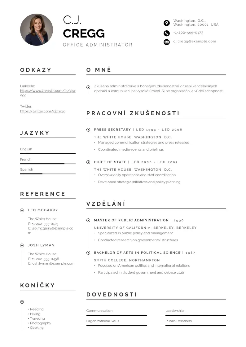 Profesionāla Administratora kancelare zivotopis CV veidne