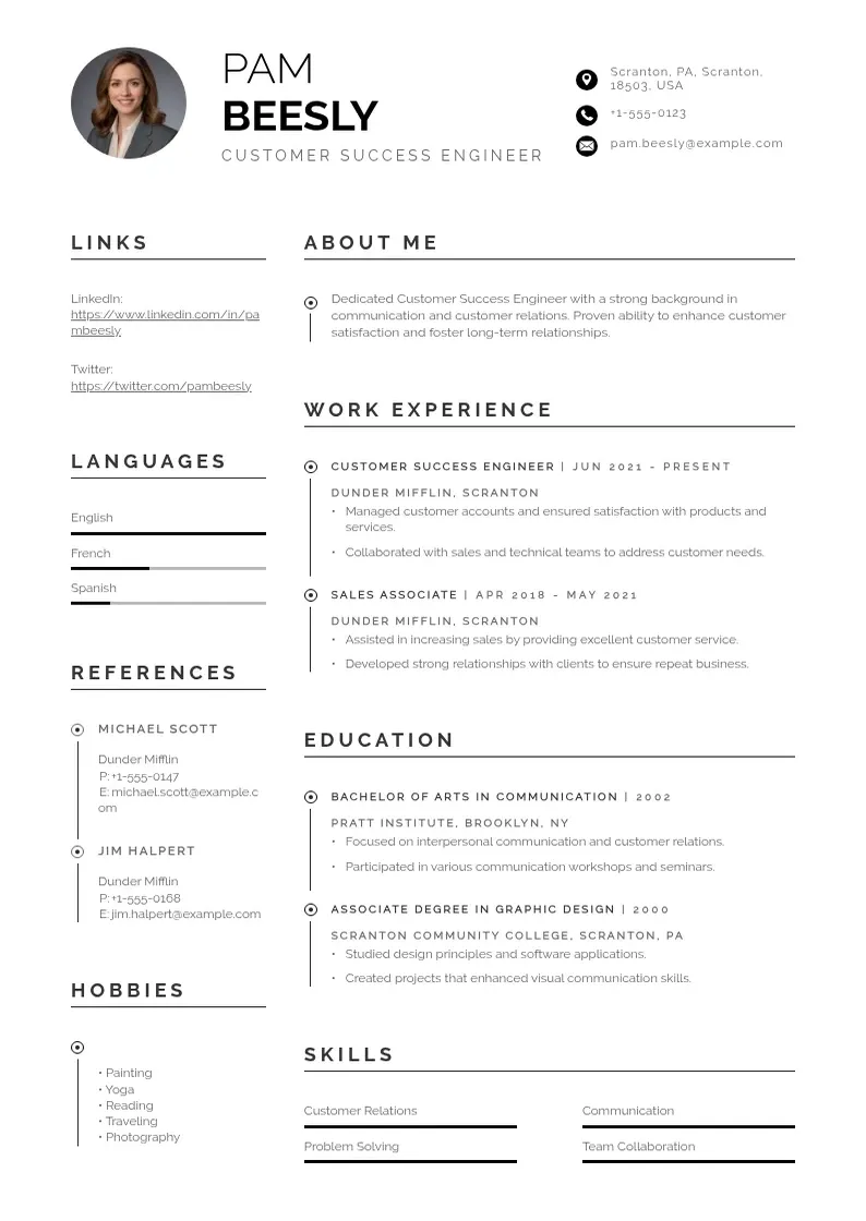professional Customer success engineer resume resume template