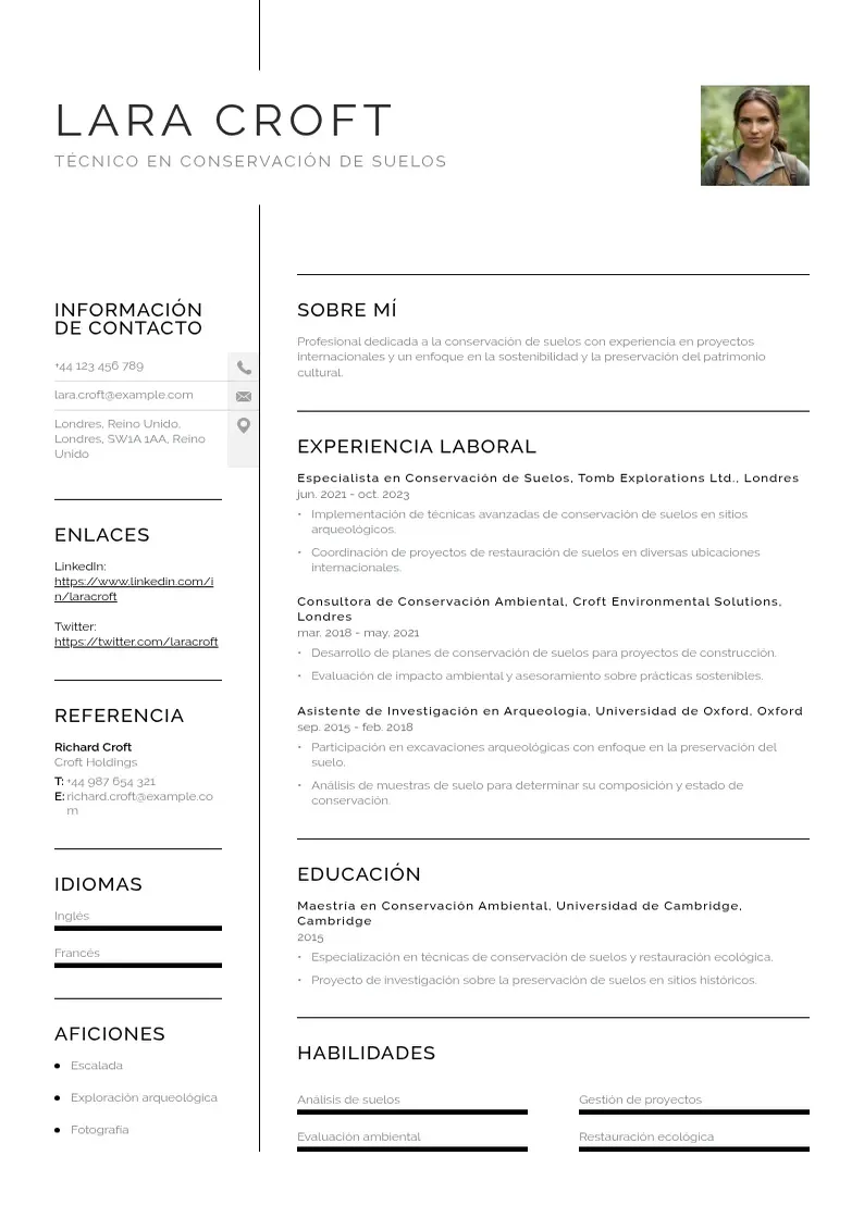 two column tecnico-en-conservacion-de-suelos resume example