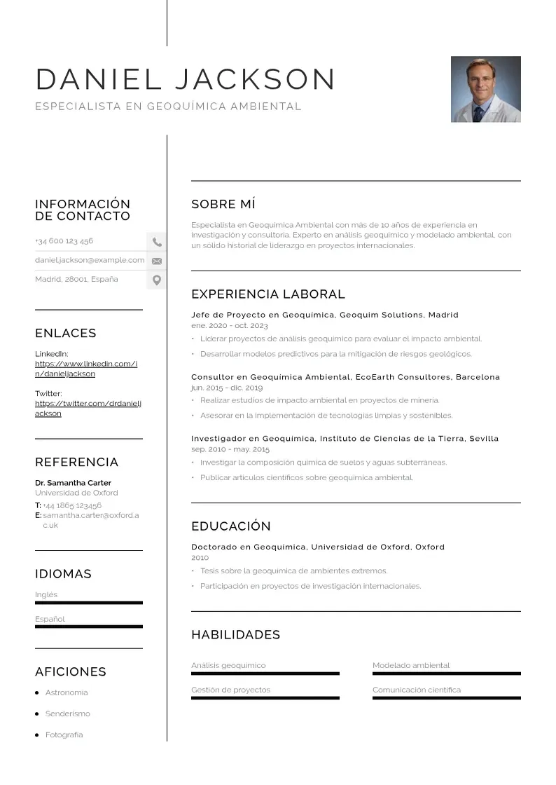 two column especialista-en-geoquimica-ambiental resume example