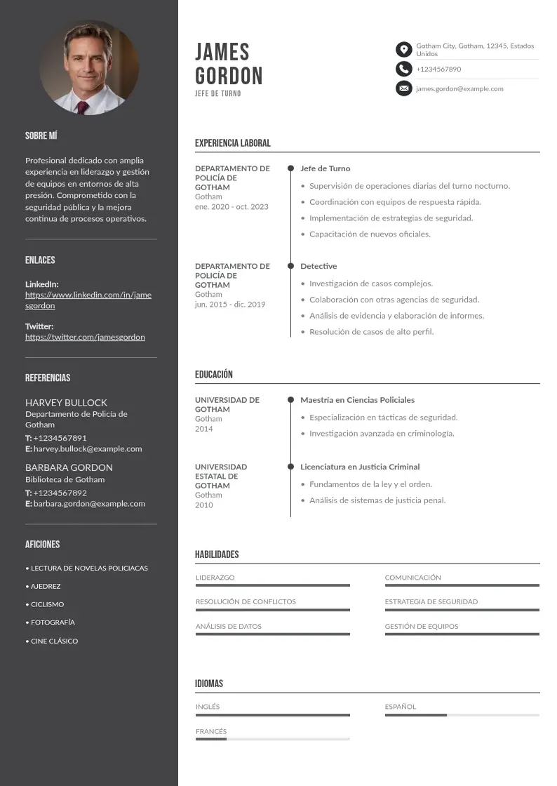 two column cv-jefe-de-turno resume example