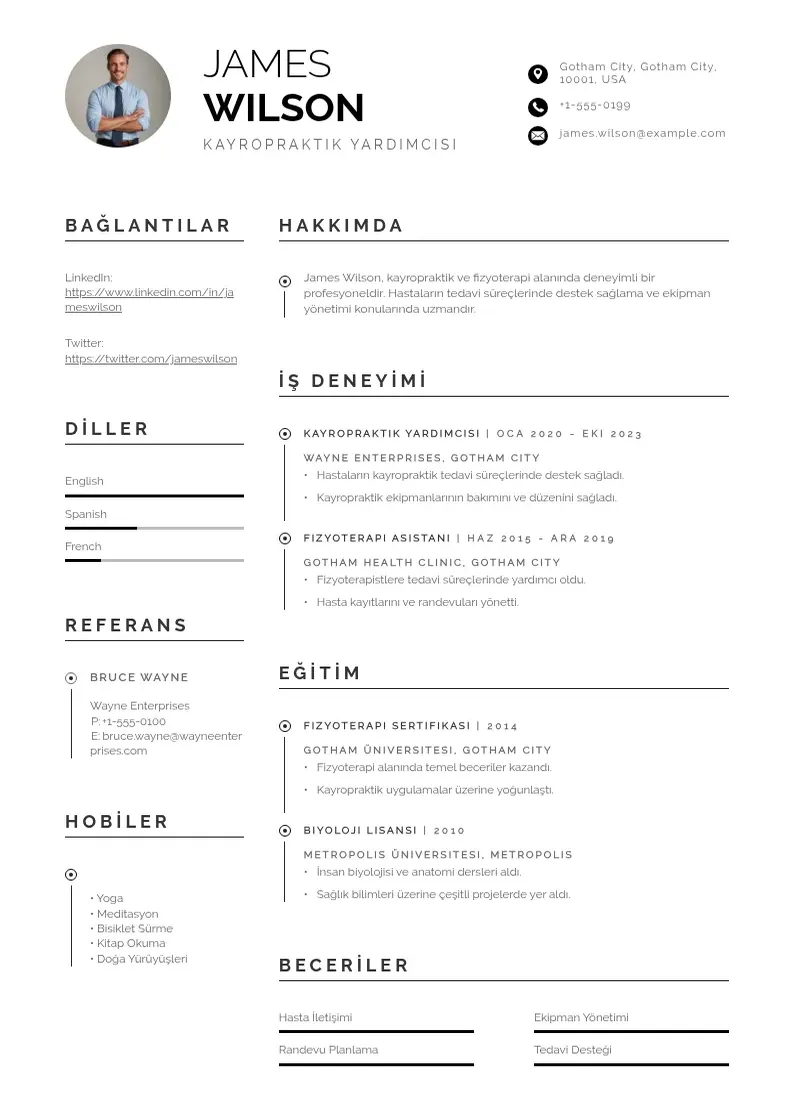 Profesionāla Kayropraktik Yardımcısı  CV veidne