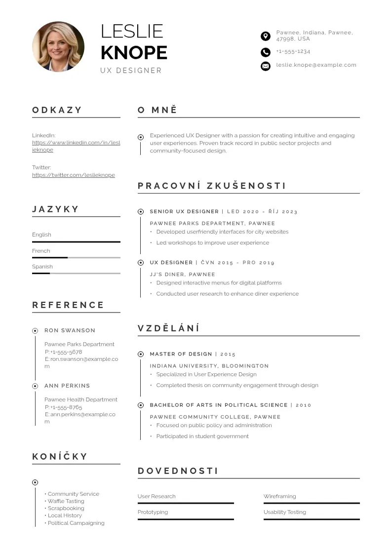 Profesionāla Ux designera zivotopis CV veidne