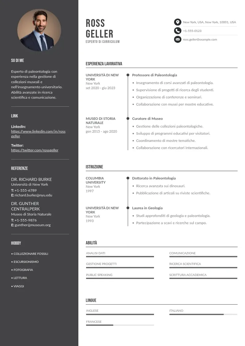 two column curriculum-en-italiano resume example