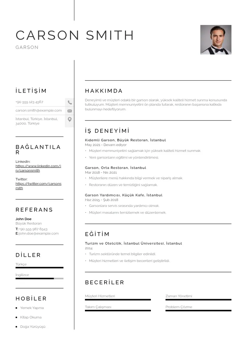 Vienkārša Garson CV piemērs