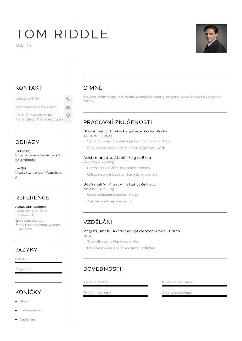 Vienkārša Malir zivotopis CV piemērs