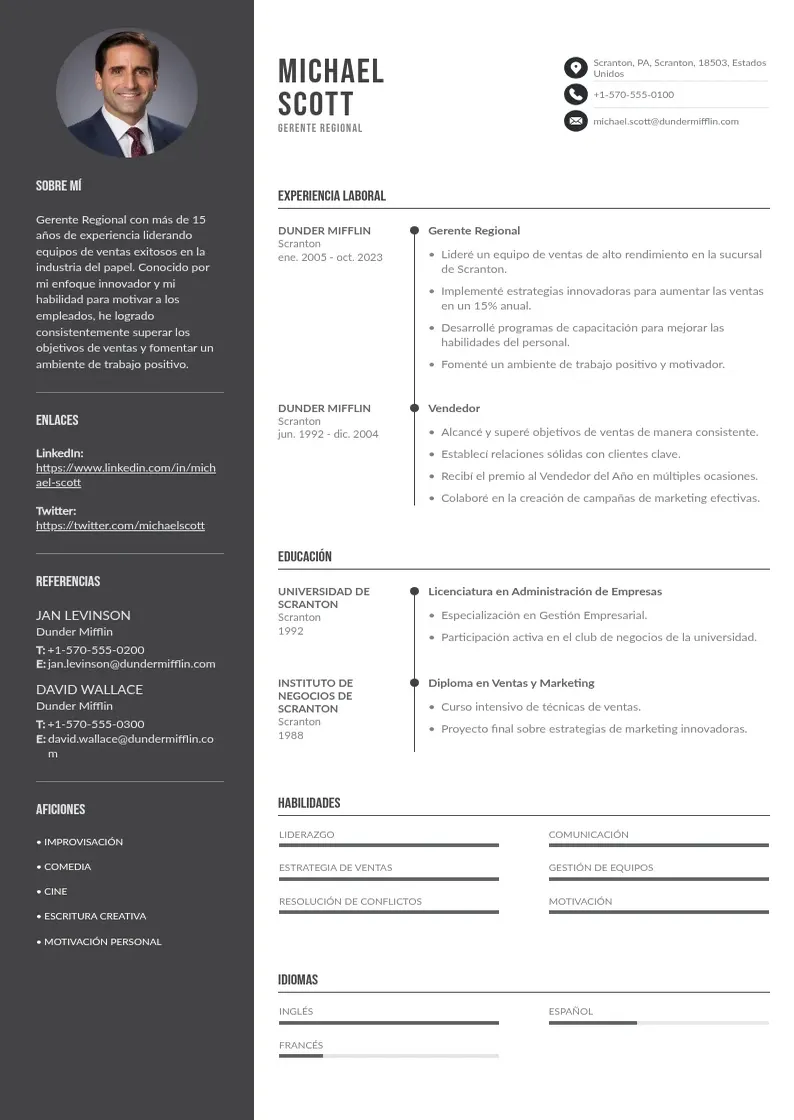 two column curriculum-vitae-empresarial resume example