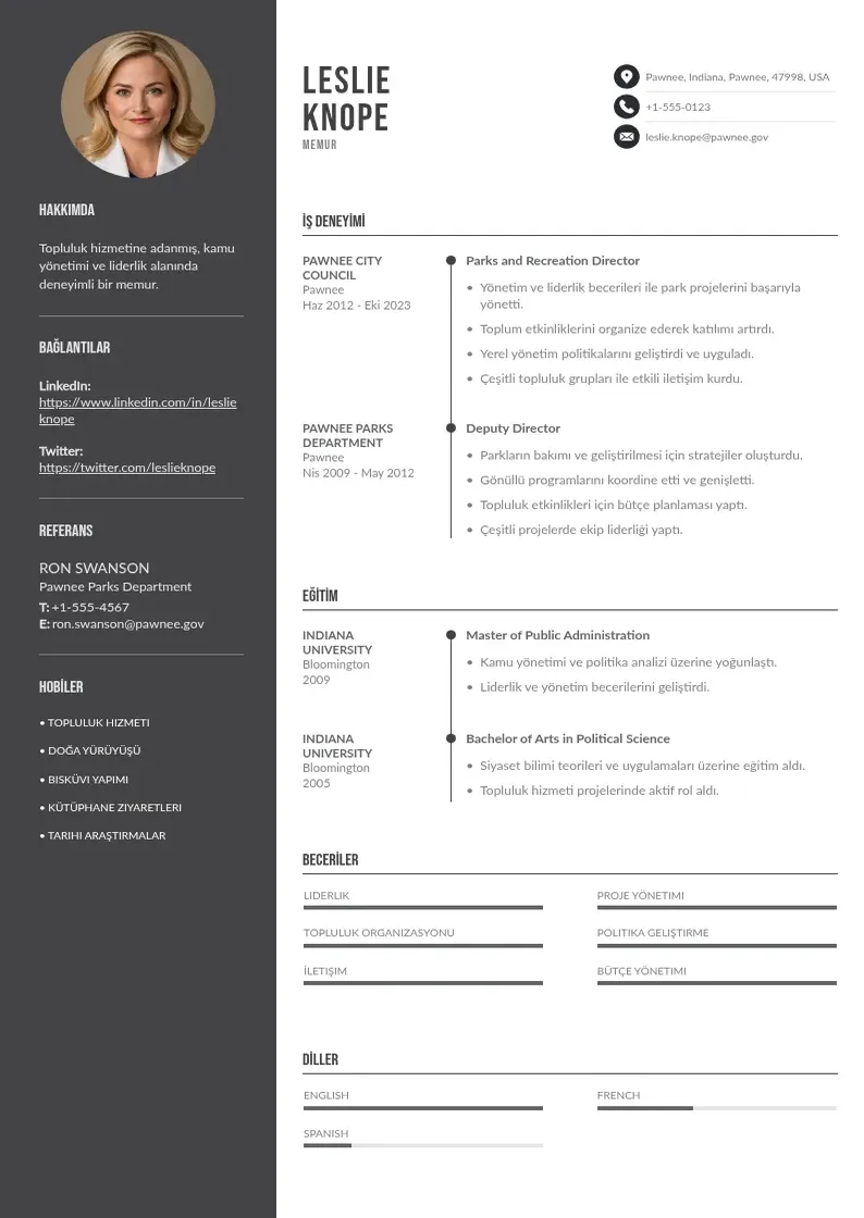 Divu kolonnu Memur oz gecmisi CV piemērs