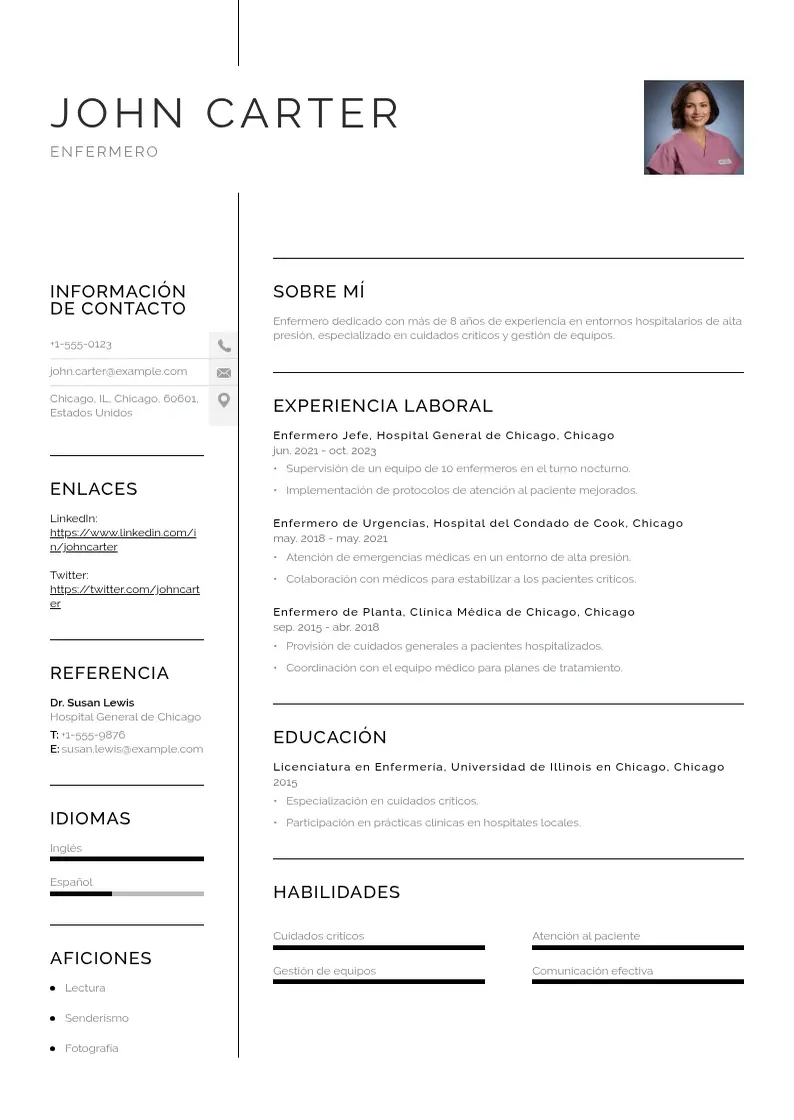 two column curriculum-de-enfermeria resume example