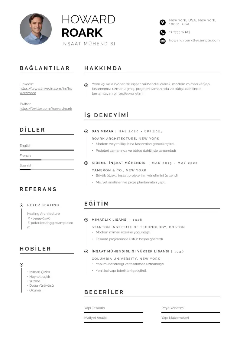 Profesionāla İnşaat mühendisi  CV veidne