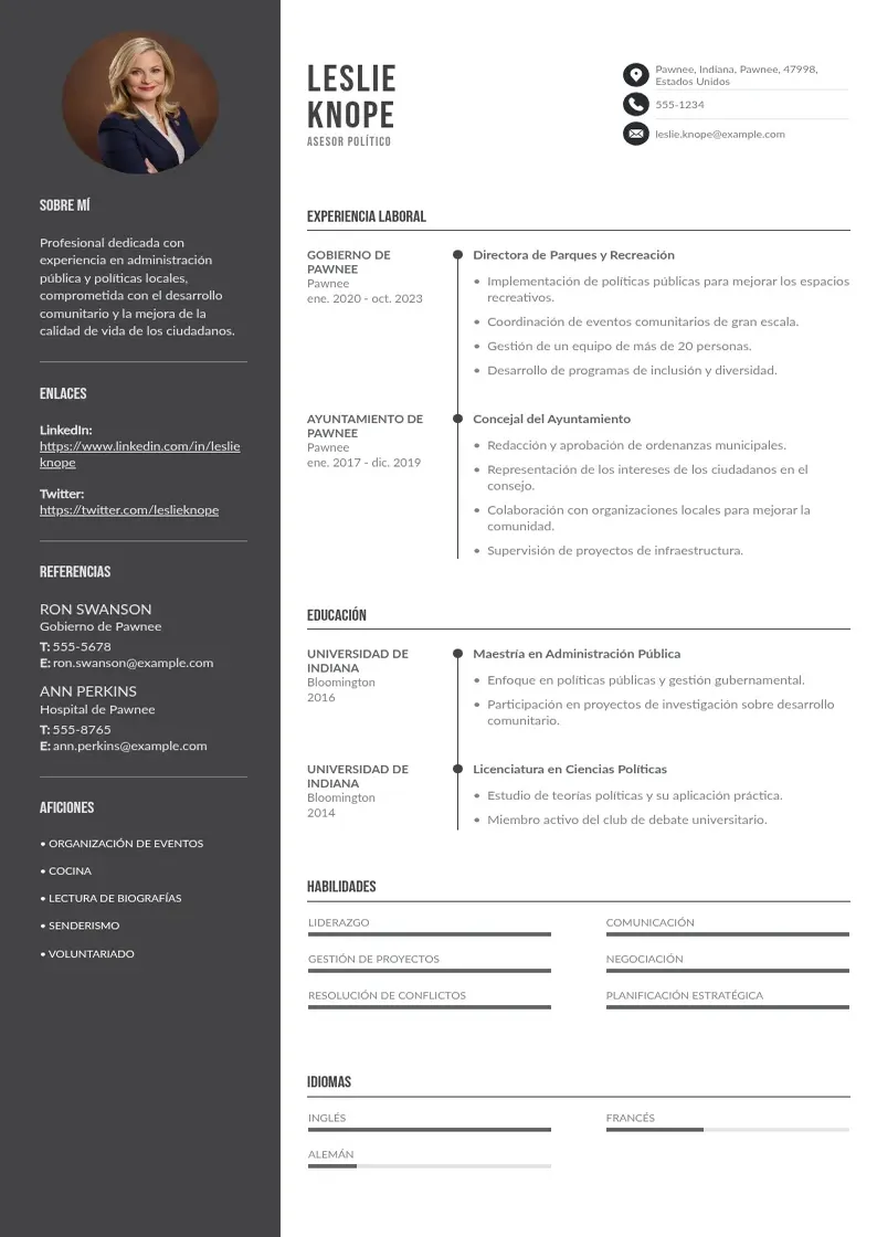 two column curriculum-politico resume example